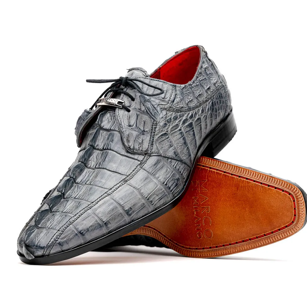 Marco Di Milano Cancun Men's Shoes Exotic Hornback Crocodile Skin Derby Oxfords (MDM1003)