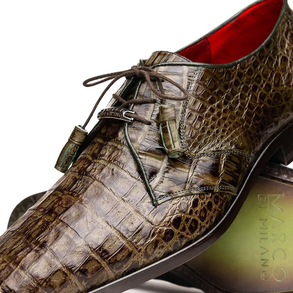 Marco Di Milano Lacio Men's Shoes Exotic Crocodile Derby Oxfords (MDM1019)