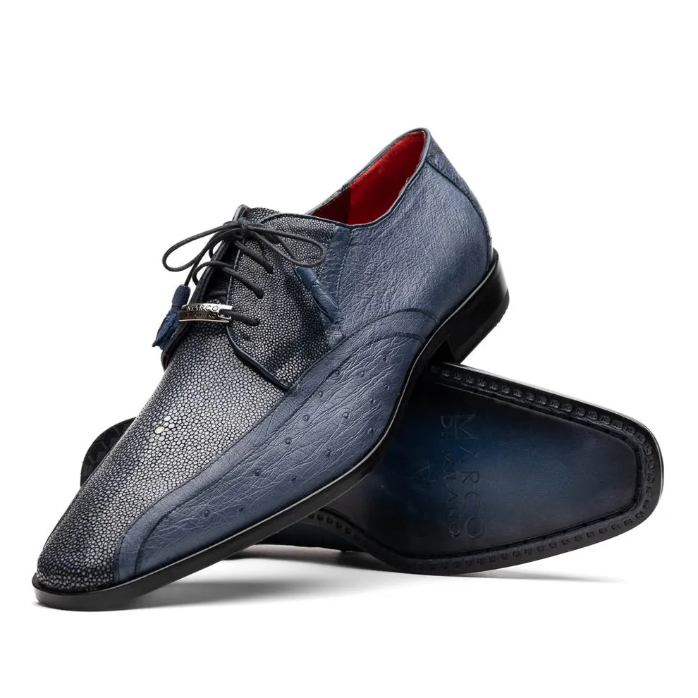 Marco Di Milano Lucca Men's Shoes Exotic Stingray / Ostrich Dress Derby's Oxfords (MDM1105)