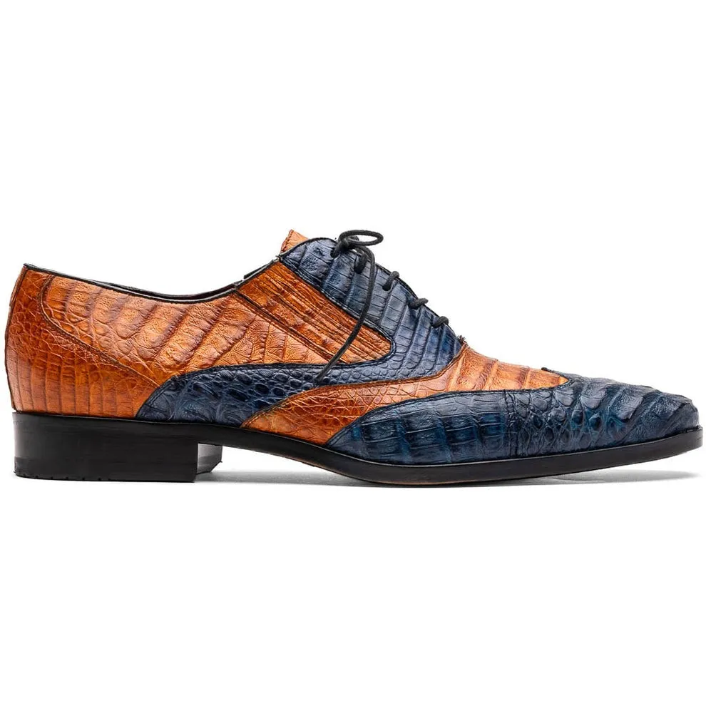 Marco Di Milano Luciano Men's Shoes Exotic Crocodile Classic Wingtip Dress Derby Oxfords (MDM1103)