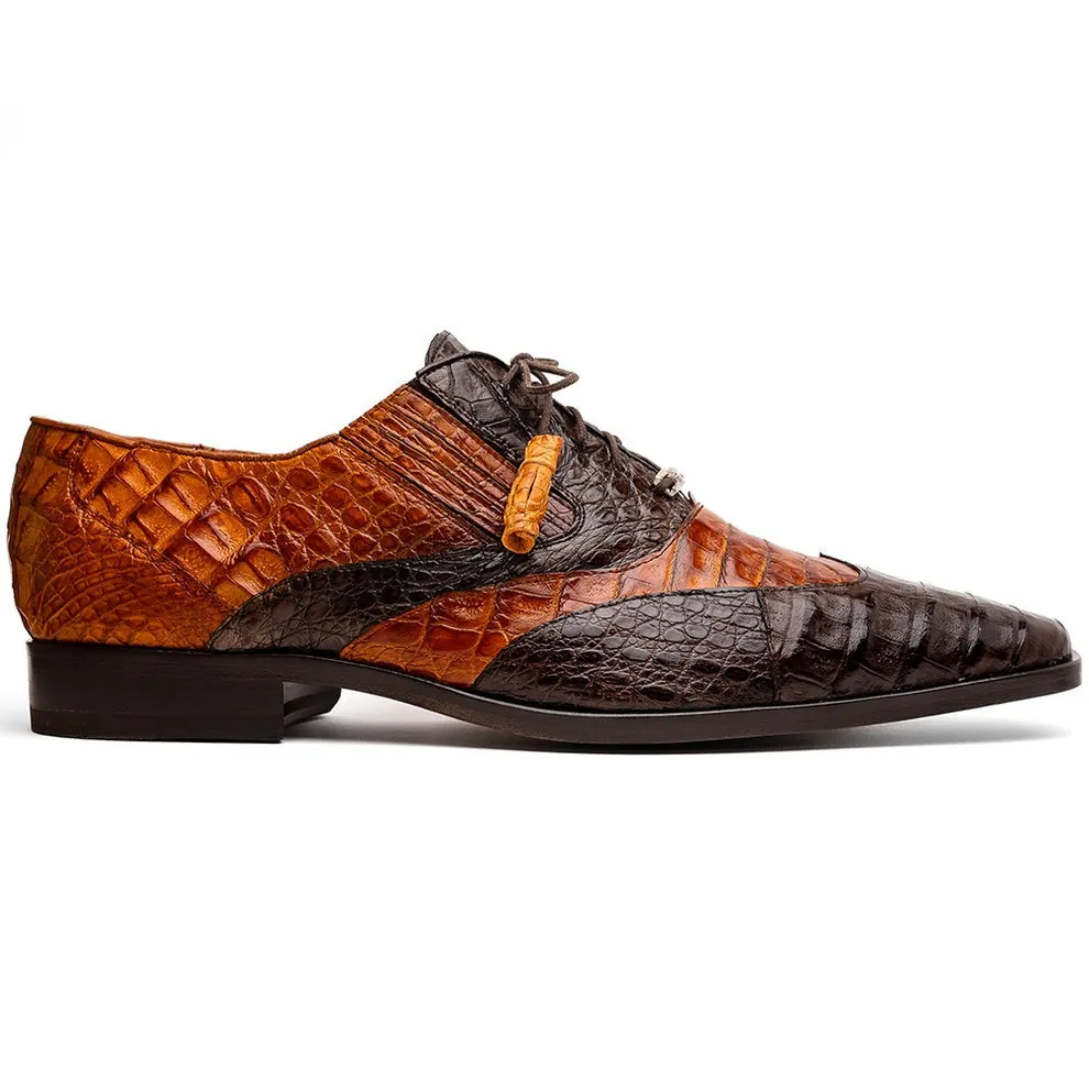 Marco Di Milano Luciano Men's Shoes Exotic Crocodile Classic Wingtip Dress Derby Oxfords (MDM1103)