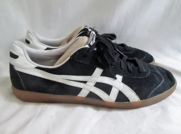 Mens ASICS ONITSUKA TIGER STRIPES LEATHER Sneaker Trainer Athletic Shoe BLACK 12