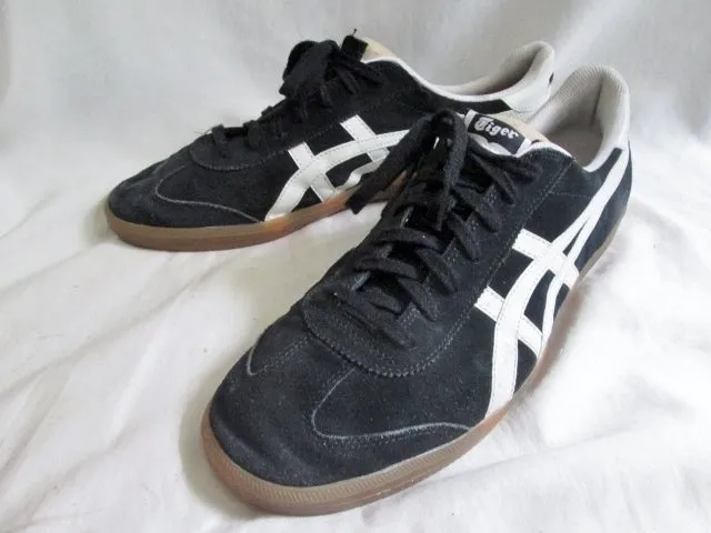 Mens ASICS ONITSUKA TIGER STRIPES LEATHER Sneaker Trainer Athletic Shoe BLACK 12