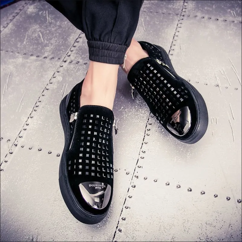 Men's British Style Rhinestone Studded Fashion Shoes for a Bold Look