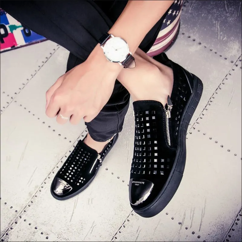 Men's British Style Rhinestone Studded Fashion Shoes for a Bold Look