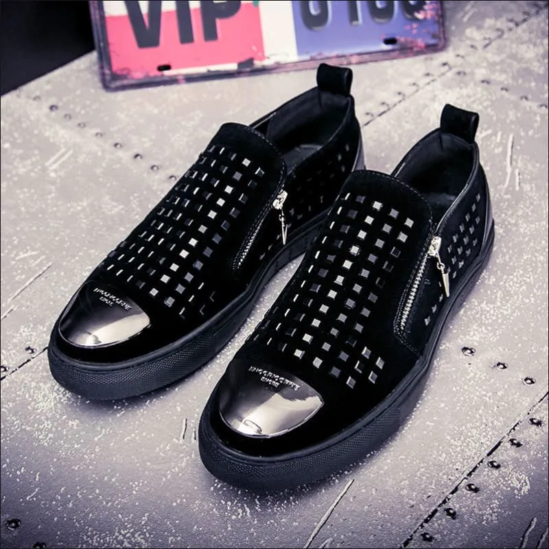 Men's British Style Rhinestone Studded Fashion Shoes for a Bold Look