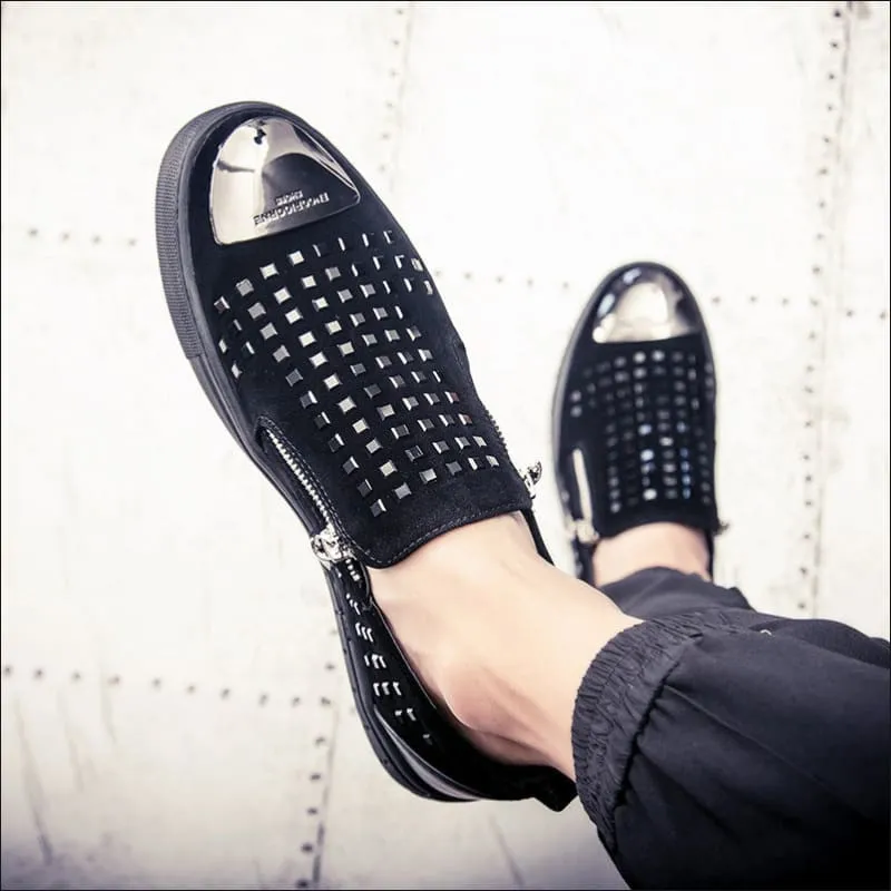 Men's British Style Rhinestone Studded Fashion Shoes for a Bold Look