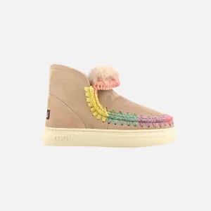 Mou Eskimo Sneaker Bold Rainbow Stitching Camel