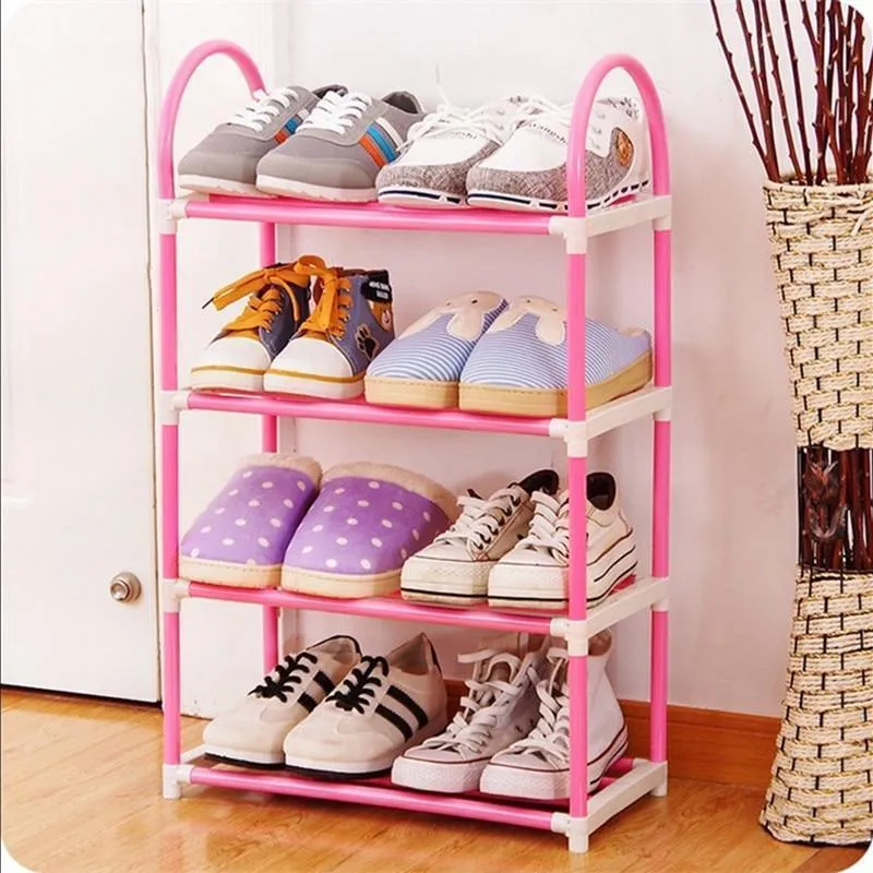 Multi-Layer Shoe Rack with Steel Pipes