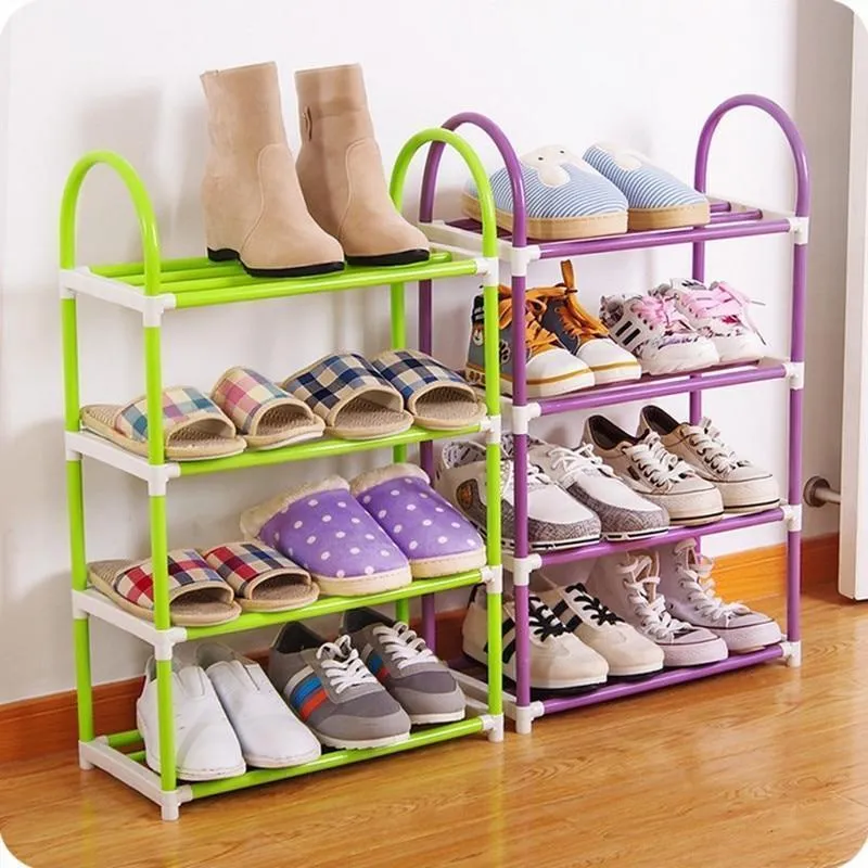 Multi-Layer Shoe Rack with Steel Pipes