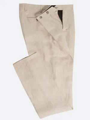 Noli Trouser - Cinnamon Linen Chevron