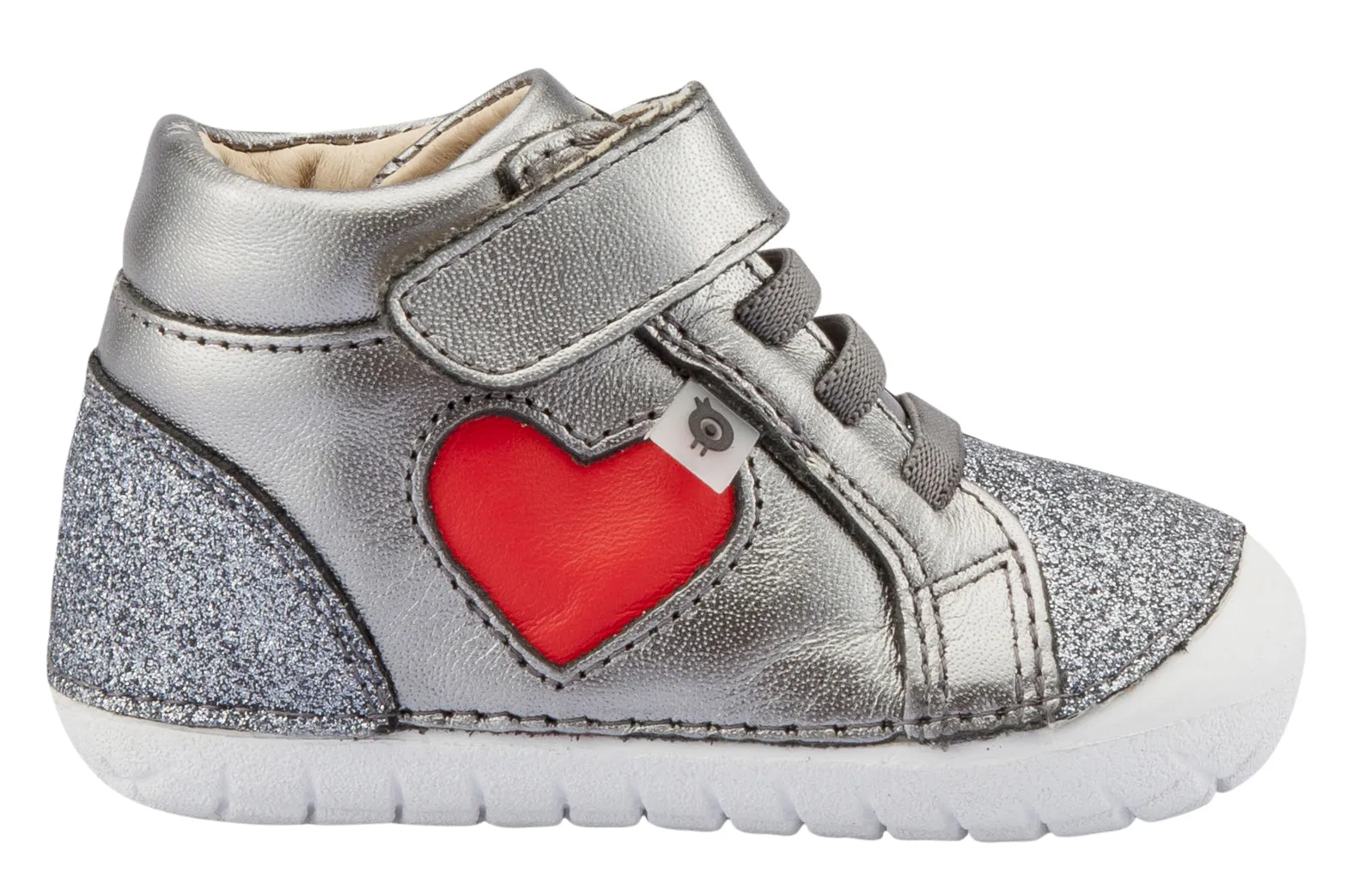 Old Soles Girl's My-Heart Pave Sneakers, Glam Gunmetal / Bright Red