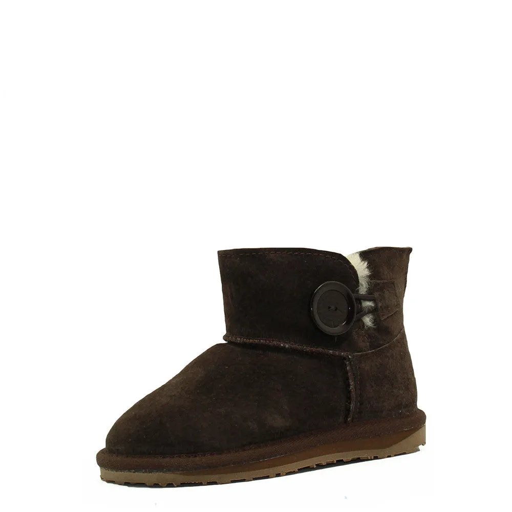 One Button Kids Boot - Chocolate