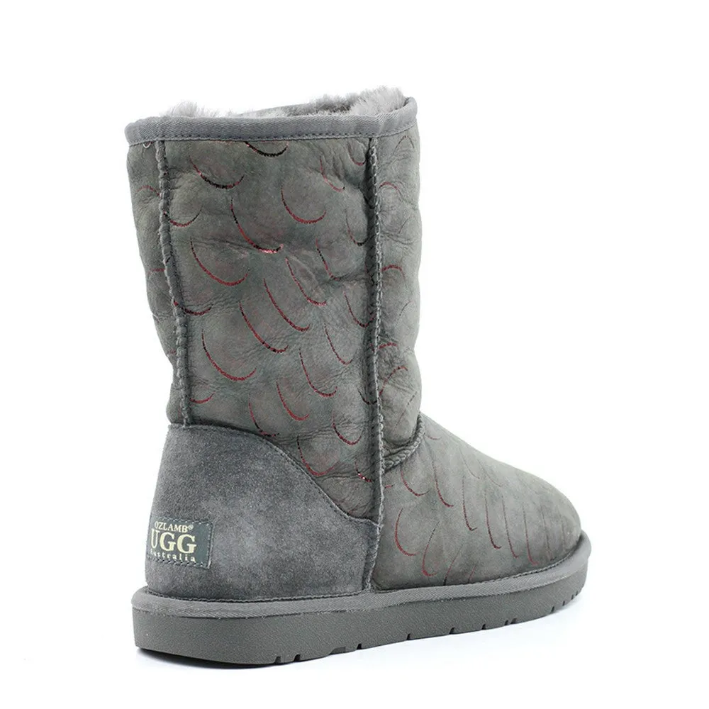 Peacock Medium Ugg Boot - Grey