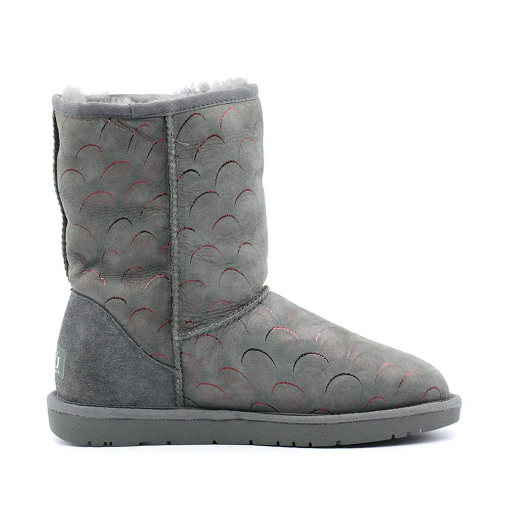 Peacock Medium Ugg Boot - Grey