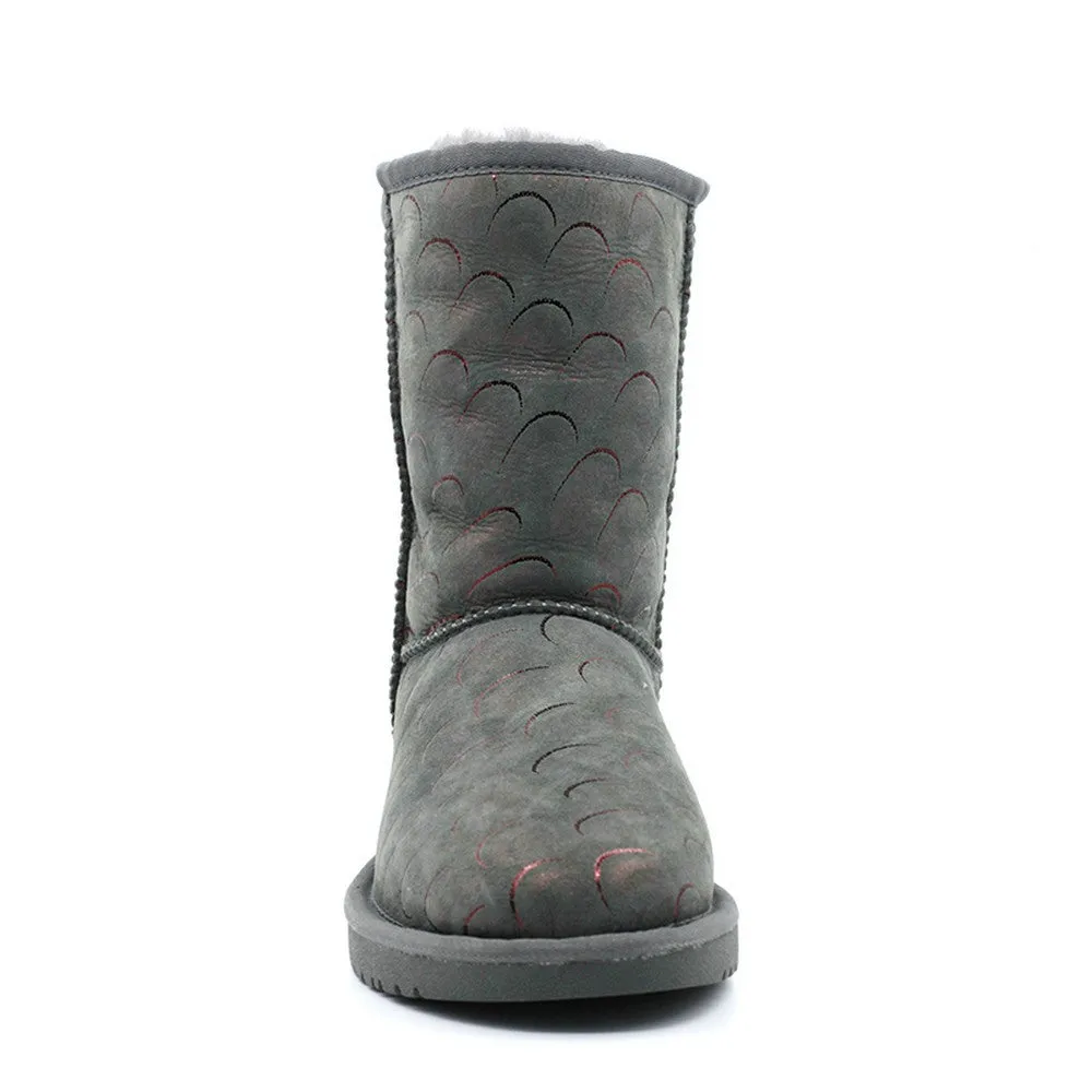 Peacock Medium Ugg Boot - Grey