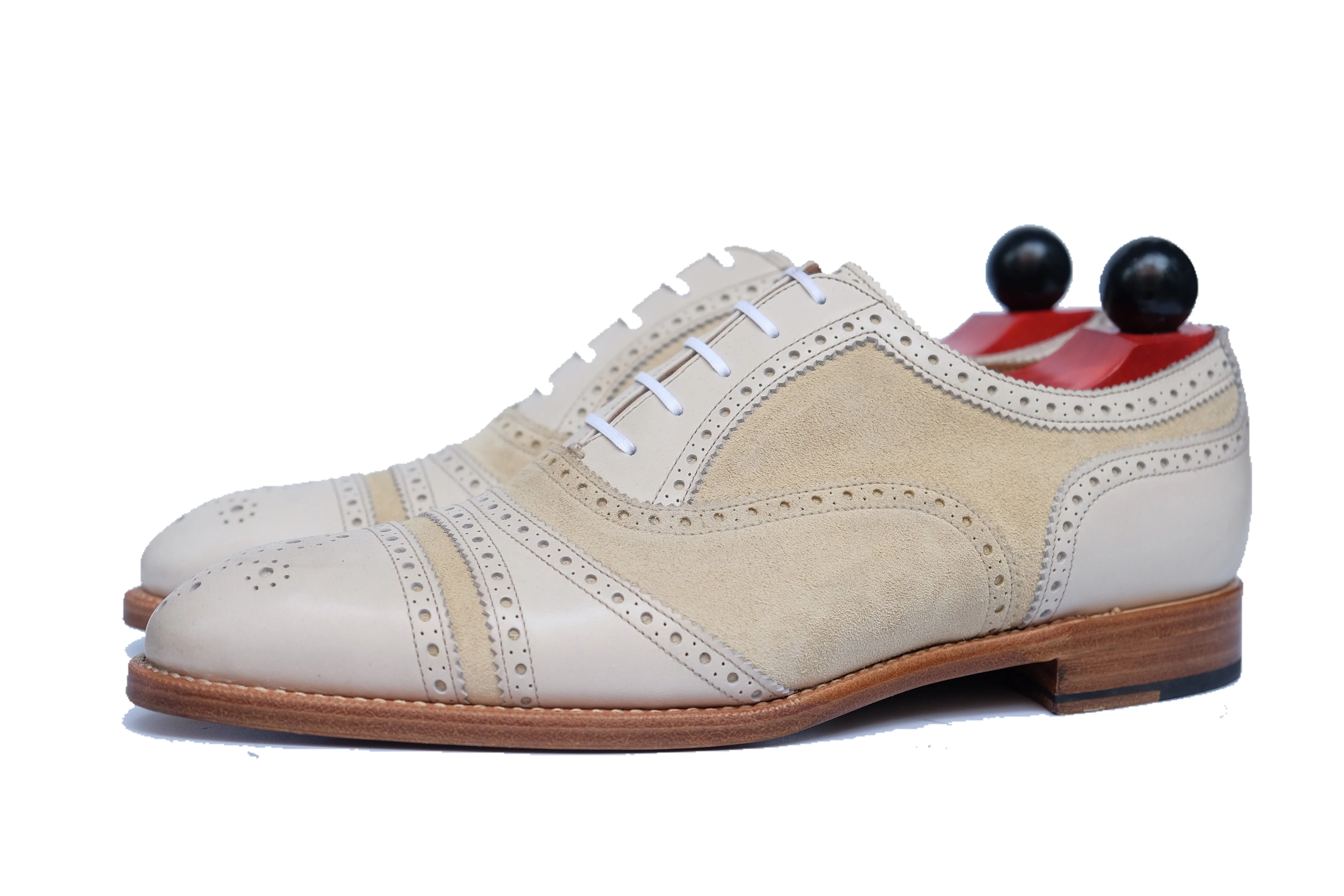 Phillips - MTO - Cream Calf / Cream Suede - NGT Last - Single Leather Sole