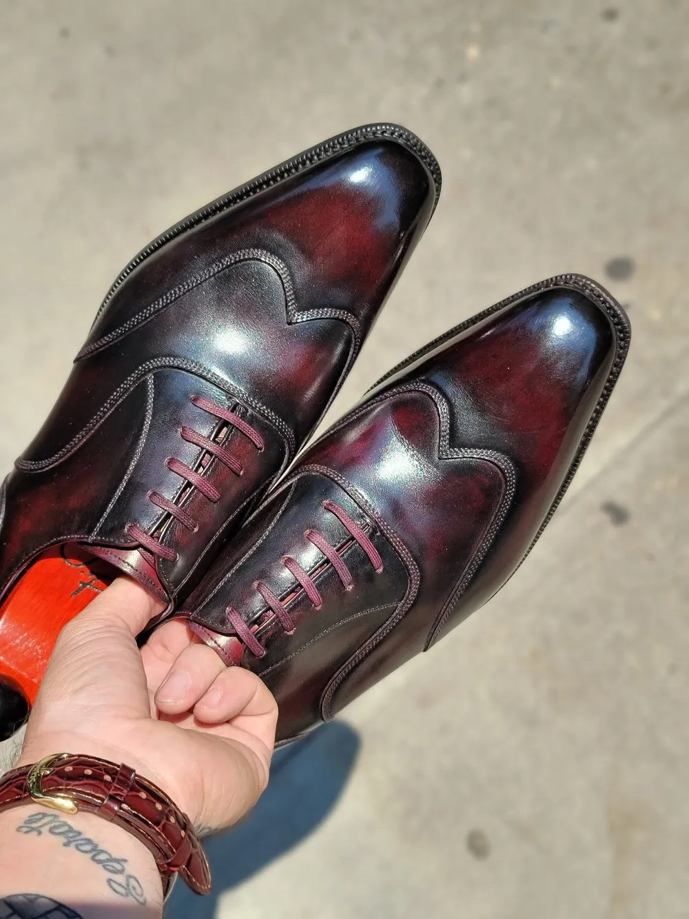 Pullman - MTO - Burgundy Calf - LPB Last - Single Leather Sole