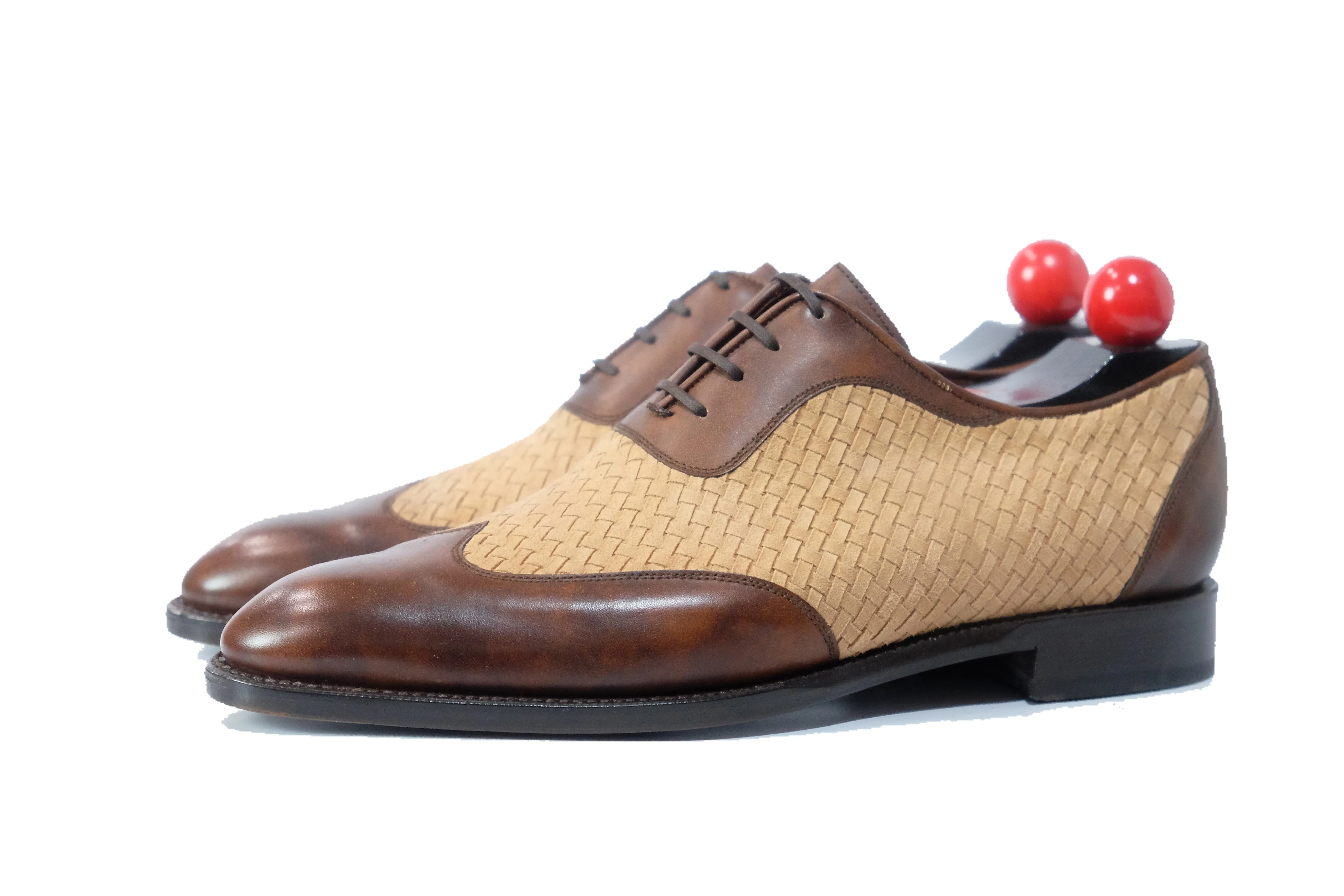 Rainier - MTO - Copper Museum Calf / Braided Nude Suede - SEA Last - Single Leather Sole