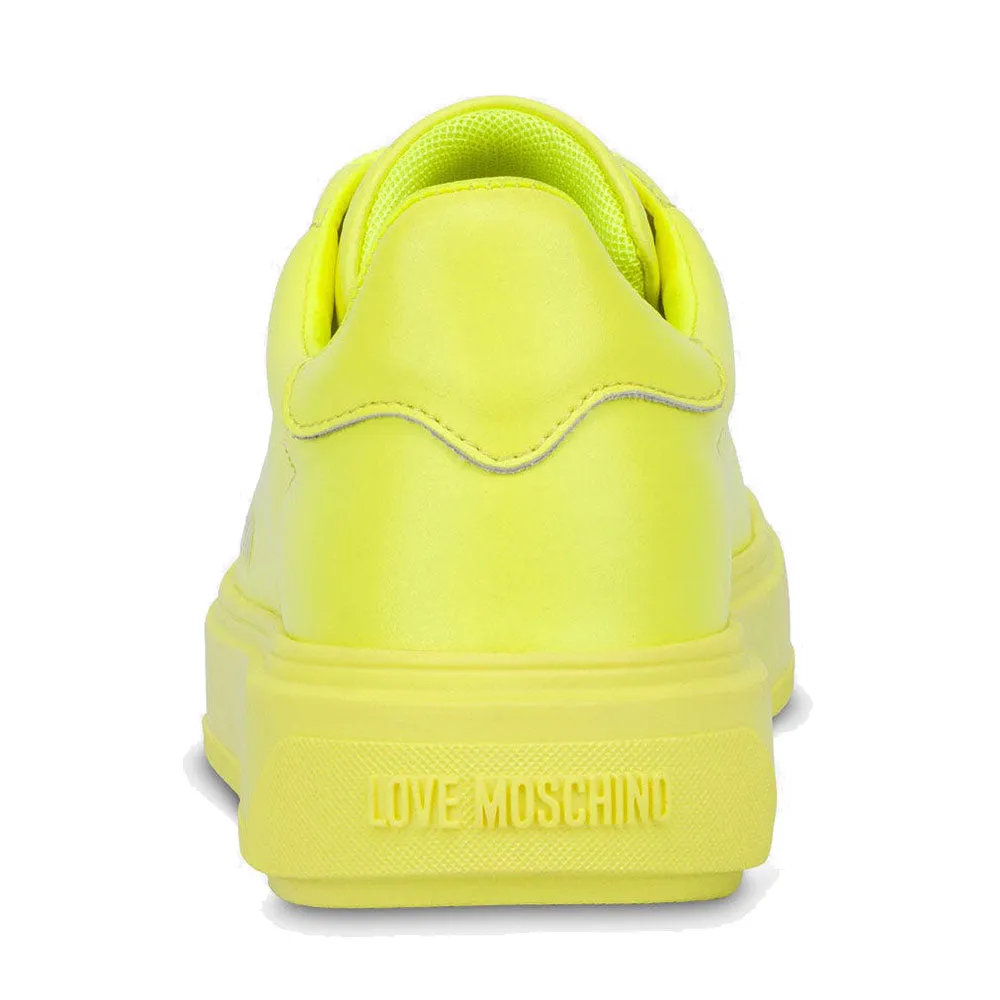 Scarpe Donna LOVE MOSCHINO Sneakers linea Bold Love in Pelle Giallo Fluo