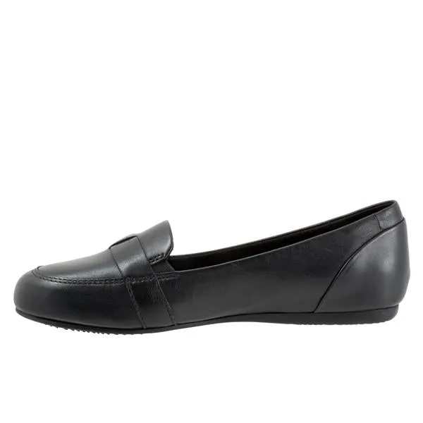 Serra Black Leather Slip-on Shoes