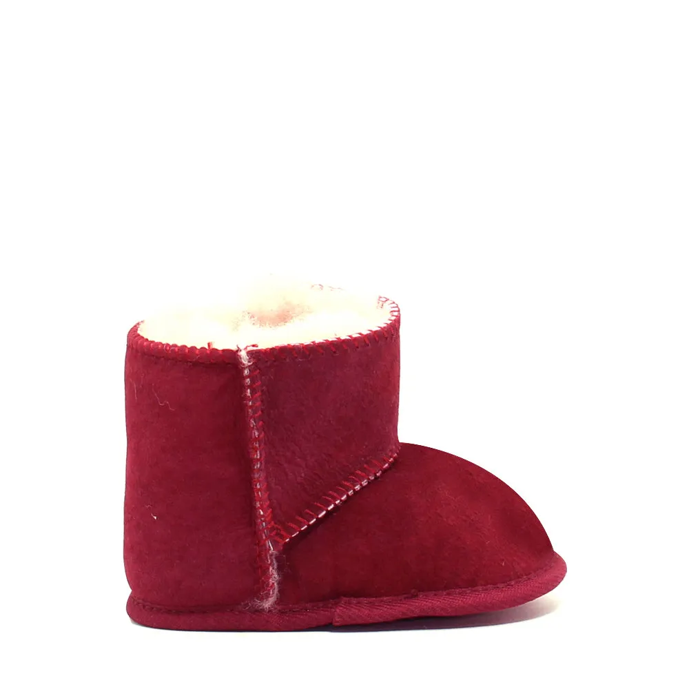 Sheepskin Baby boots--Burgundy