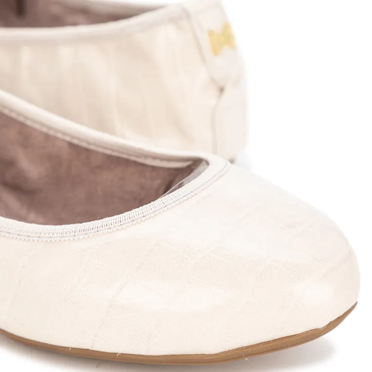 SOPHIA Ballet Flat Shoes - Beige Croc