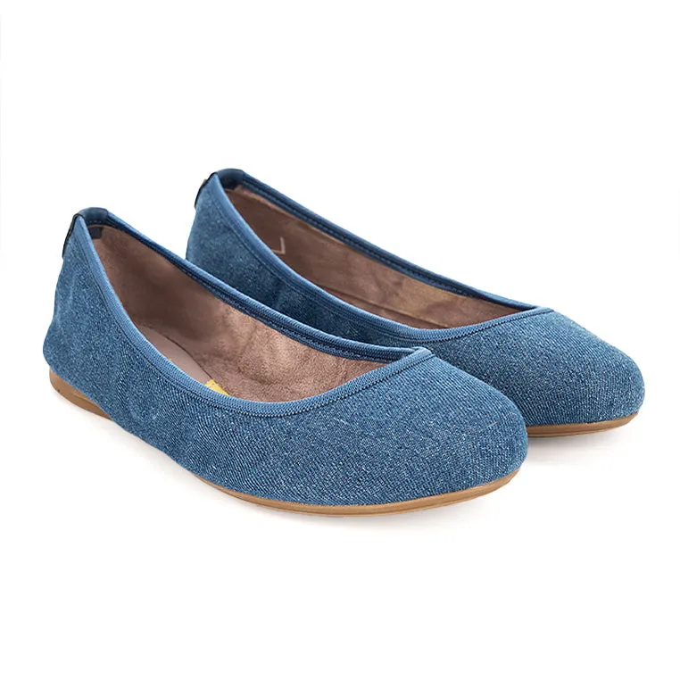 SOPHIA Ballet Flat Shoes - Blue Denim