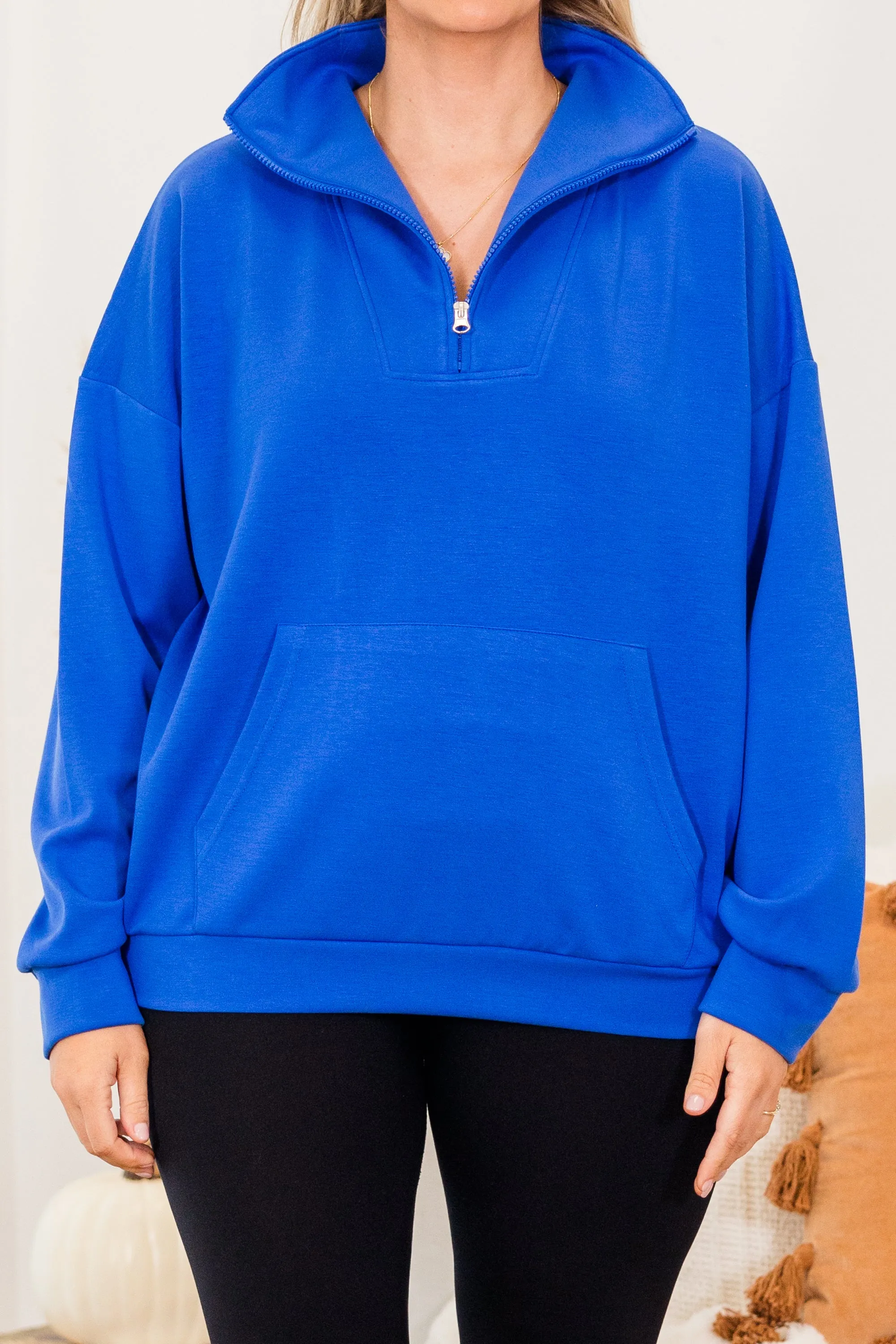 Sporty Chic Pullover, Blue