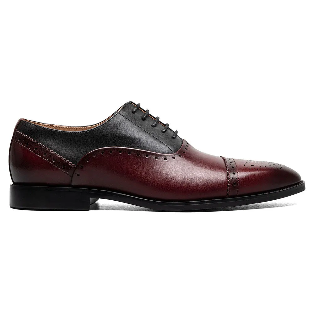 Stacy Adams Reynolds Burgundy Multi Cap Toe Oxford Shoes