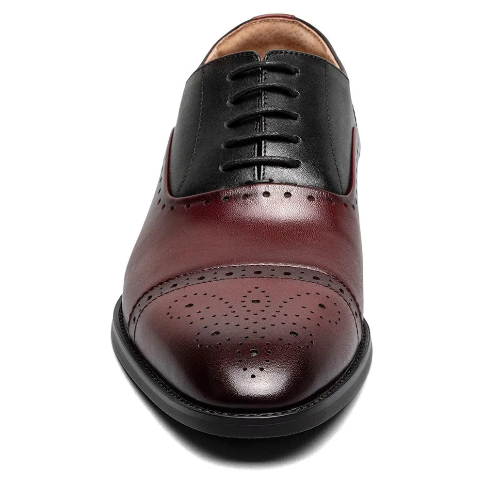 Stacy Adams Reynolds Burgundy Multi Cap Toe Oxford Shoes