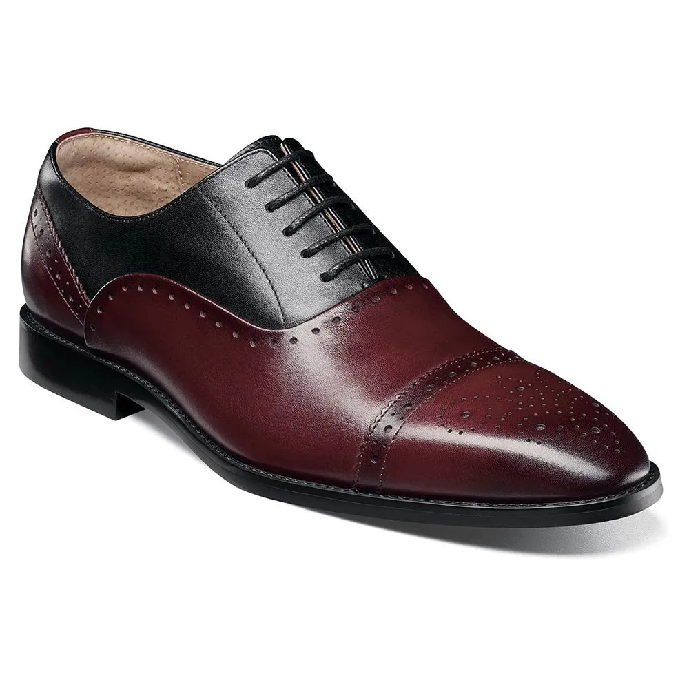 Stacy Adams Reynolds Burgundy Multi Cap Toe Oxford Shoes