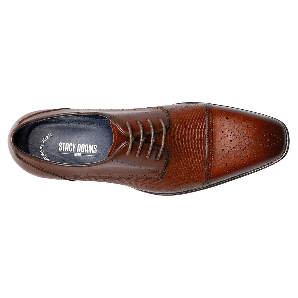 Stacy Adams Silsbury Cognac Men’s Cap Toe Lace-Up Shoes