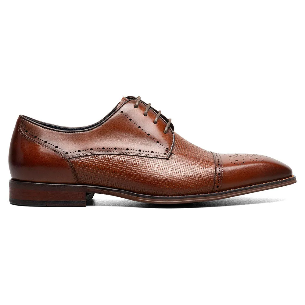 Stacy Adams Silsbury Cognac Men’s Cap Toe Lace-Up Shoes