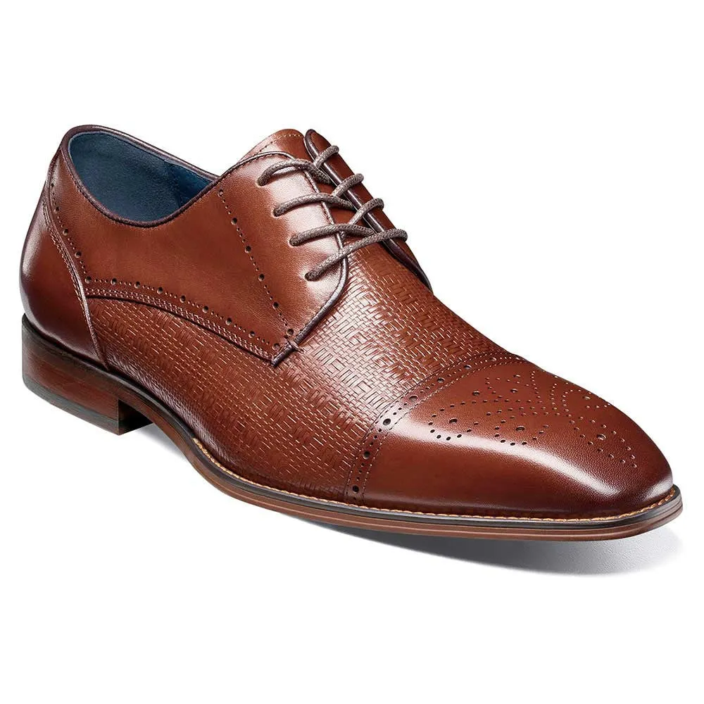 Stacy Adams Silsbury Cognac Men’s Cap Toe Lace-Up Shoes