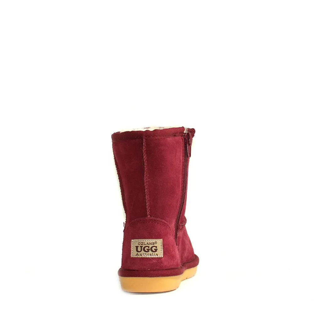 Stax Side Zip Kids Boot - Cherry