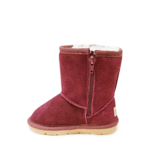 Stax Side Zip Kids Boot - Cherry