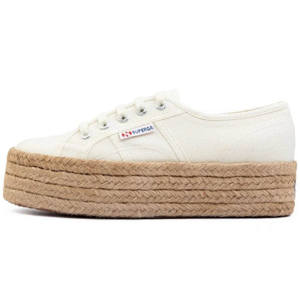 Superga sneakers da donna con zeppa corda 2790 COTROPE W S0099Z0 901 white