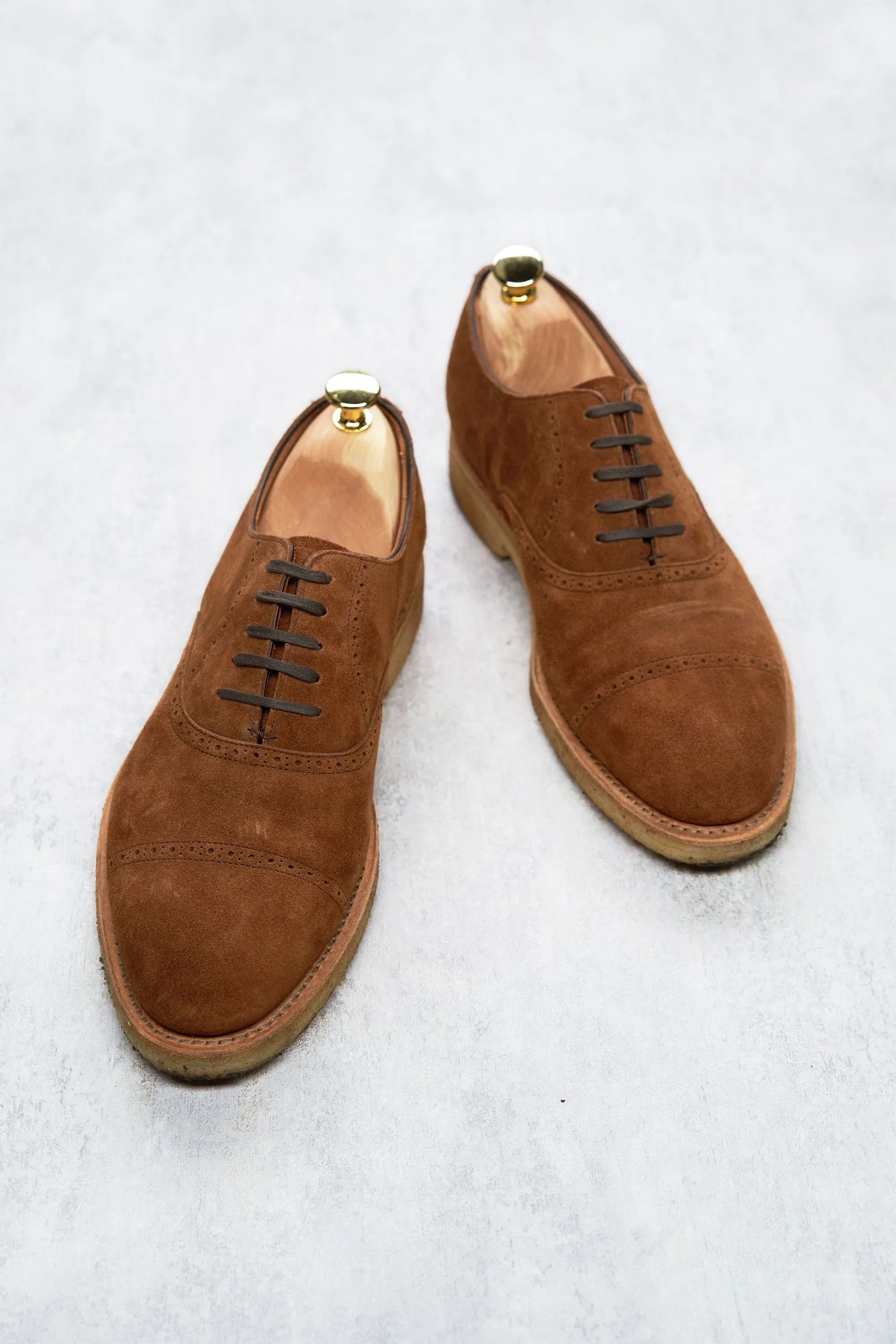 The Armoury Brown Suede Brogue Captoe Oxfords *sample*