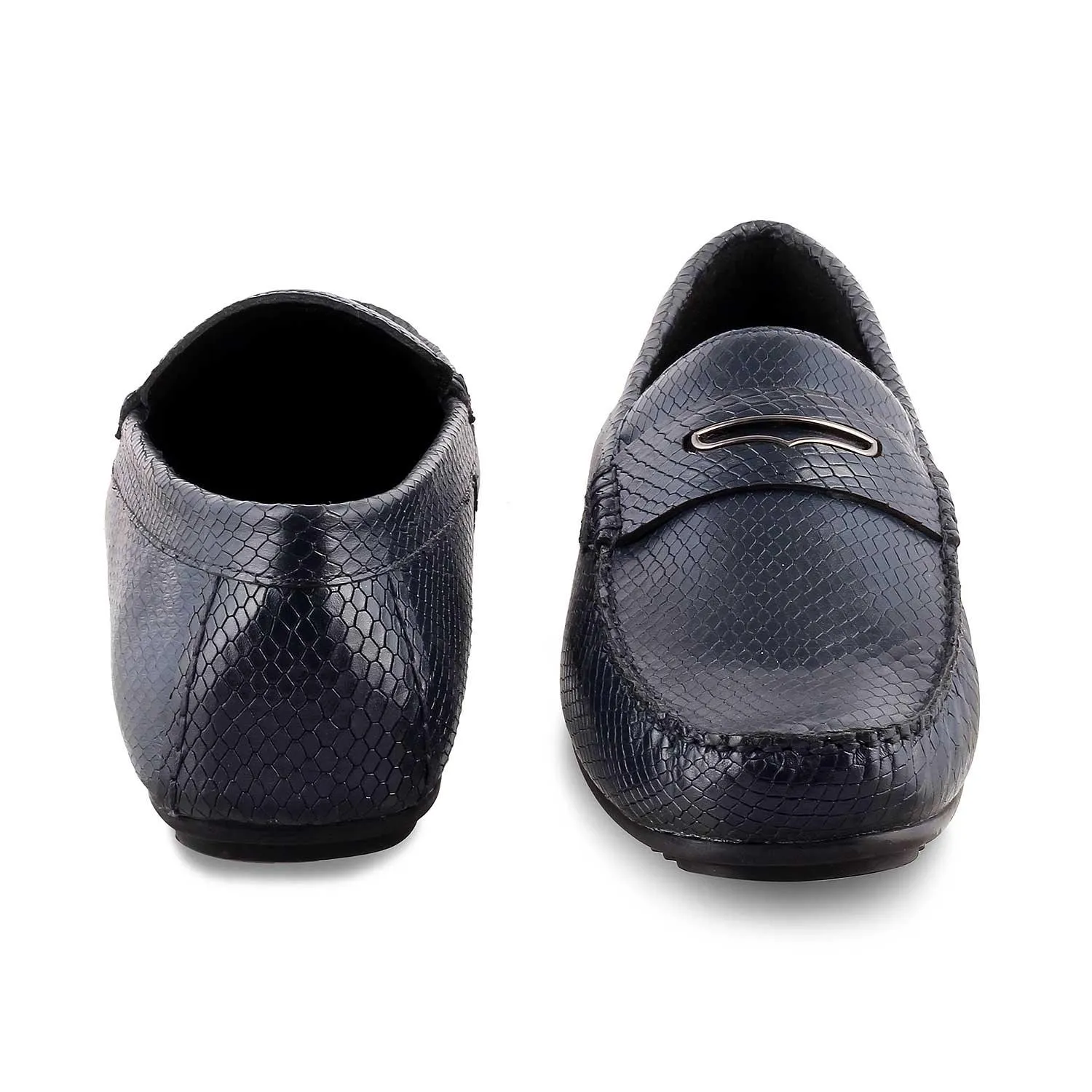 The Astro Blue Men's Leather Loafers Tresmode