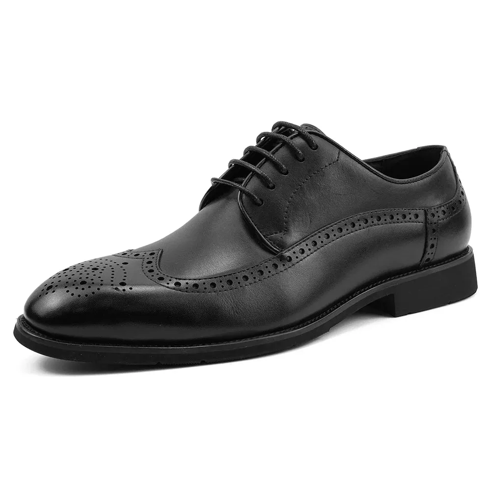 Trend4us Men's Genuine Leather Brogue Oxfords