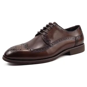 Trend4us Men's Genuine Leather Brogue Oxfords