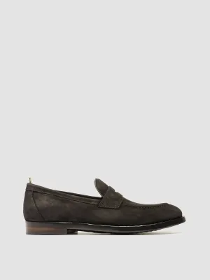 TULANE 002 - Black Suede Penny Loafers