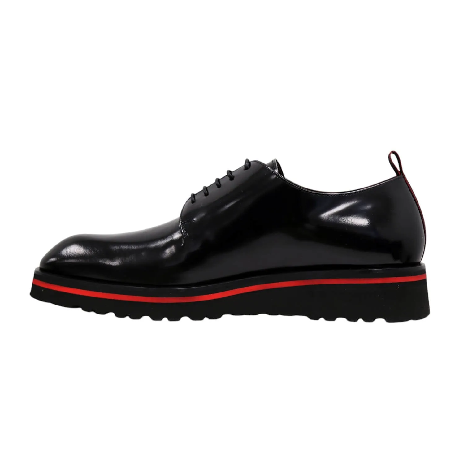 Valentino Dante Men's Shoes Polished Calf-Skin Leather "V" logo Derby Oxfords (VAL1009)