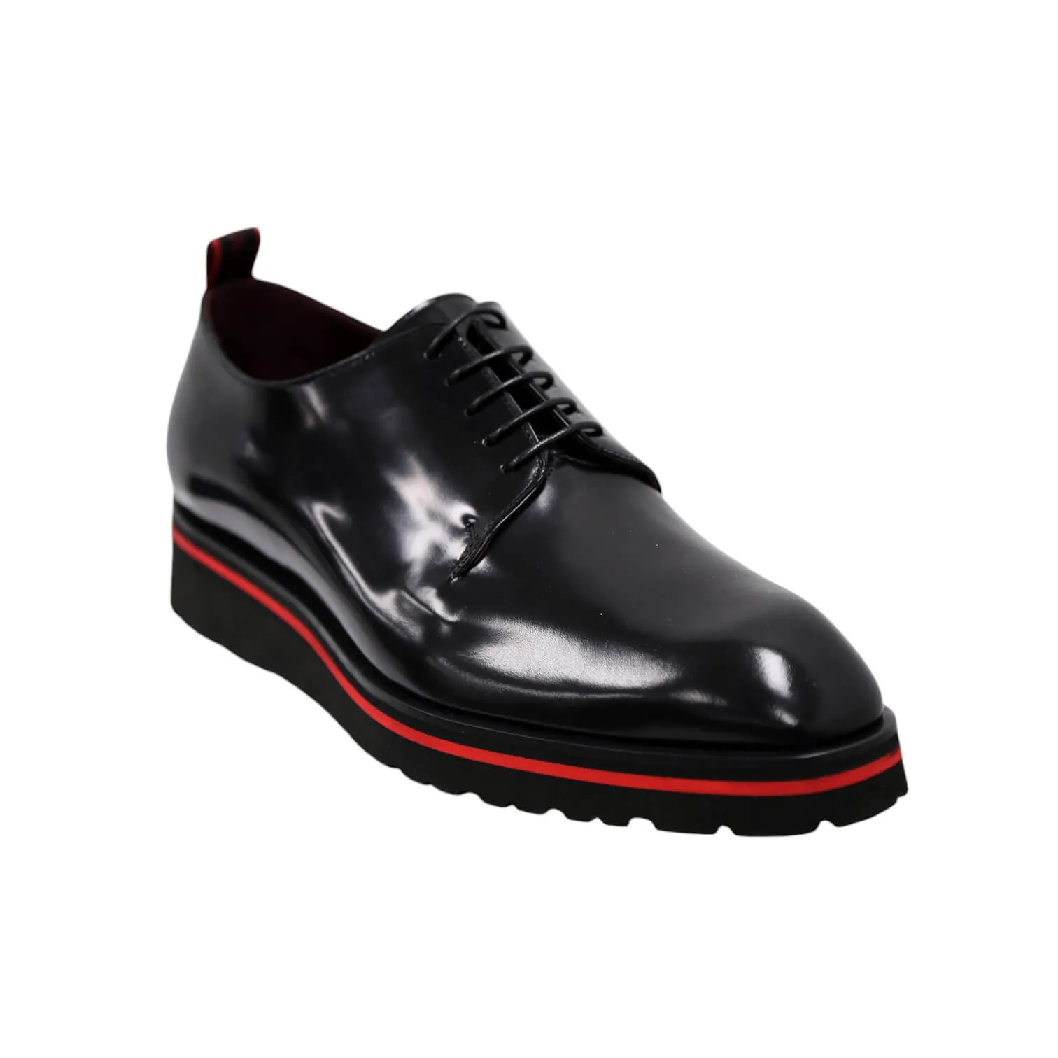 Valentino Dante Men's Shoes Polished Calf-Skin Leather "V" logo Derby Oxfords (VAL1009)