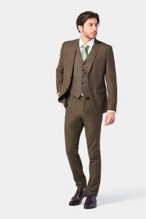 Vintage Brown Tweed 3 Piece Suit