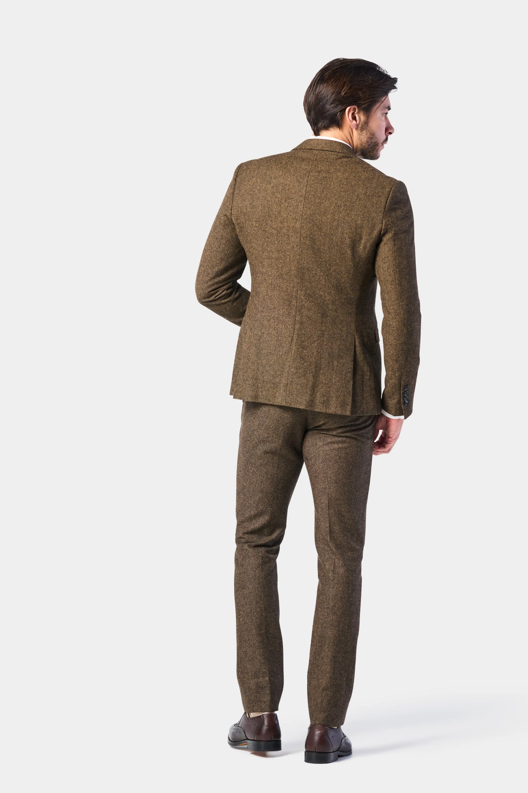 Vintage Brown Tweed 3 Piece Suit