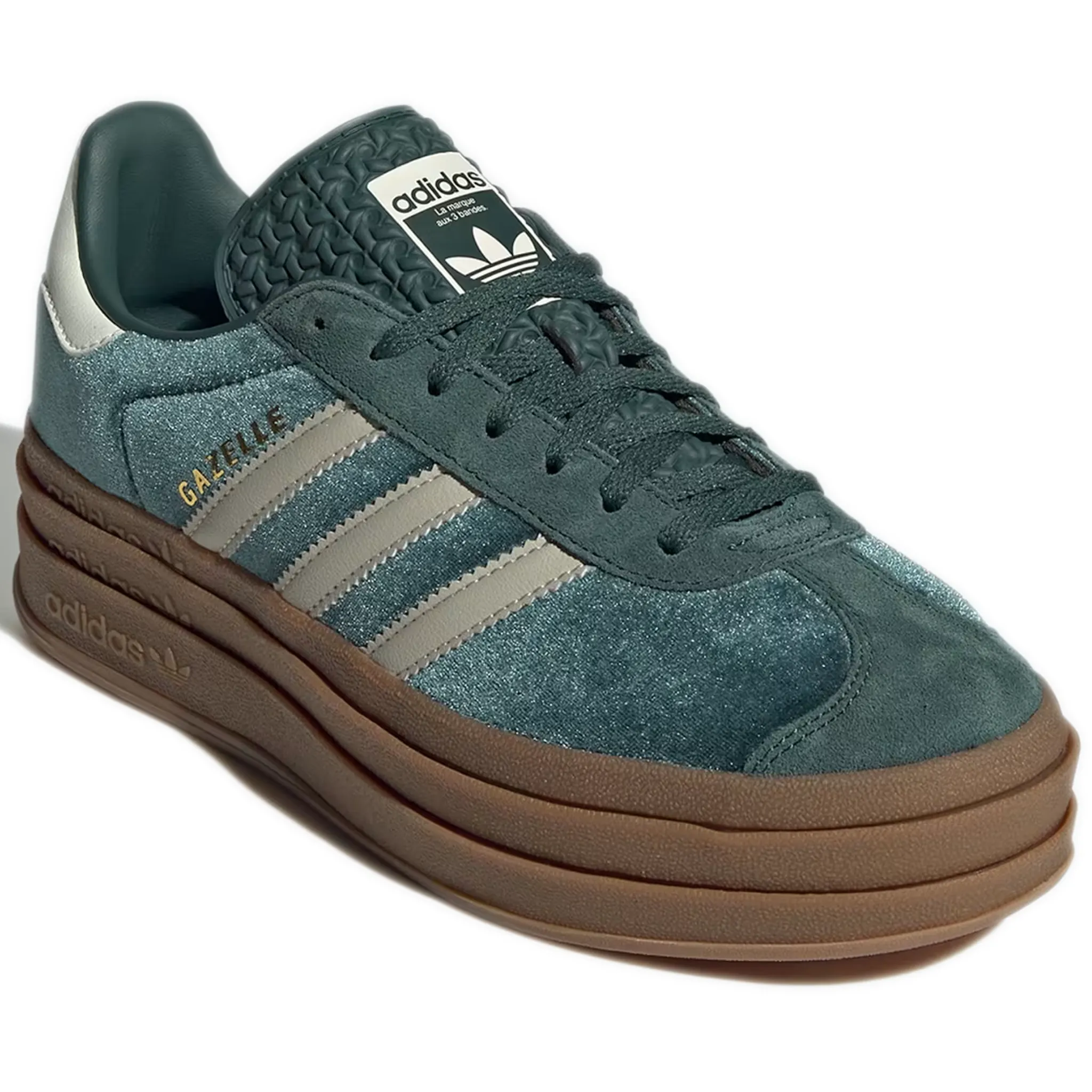 Women's Adidas Gazelle Bold Shoes - Mineral Green / Putty Grey / Mineral Green