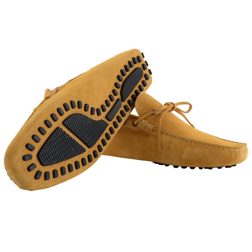 Yellow Suede Moccasins