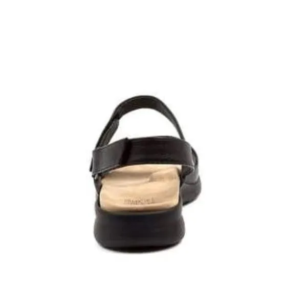 Ziera Benji ~ Tan ~ Black ~ Leather Sandal